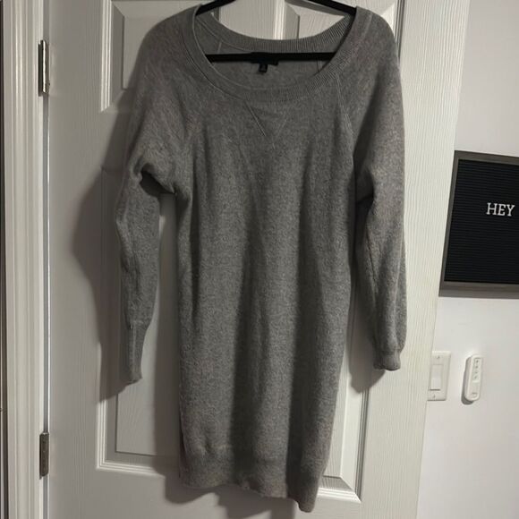 Cozy Gray Sweater Dress Long Oversized Cashmere Gray Long Sleeve - Womens Medium - Picture 1 of 4
